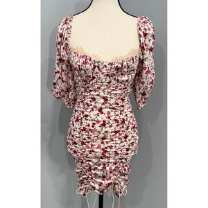 For Love & Lemons XS Melrose Floral Mini Dress Coquette Dollette Balletcore